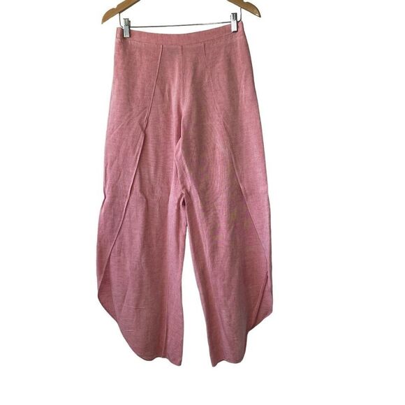 Anthropologie Drew Heathered Pink Linen Blend Harem Pants Sz M - Picture 5 of 10